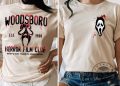 Woodsboro Horror Film Club 2 Sided Shirt Horror Film Club Tshirt Woodsboro Scream Hoodie Scream Ghost Sweatshirt Bloody And Gruesome Face Sweater Halloween 2023 giftyzy.com 1