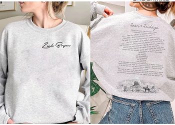 Zach Bryan Tee Shirt Sweatshirt Hoodie Mens Womens Double Sided Fear And Fridays Poem Shirts Country Music Zach Bryan Songs Lyrics Shirt Concert Tshirt laughinks 1