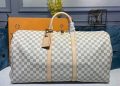 feature image Louis Vuitton Keepall Bandouliere 55 Damier Azur Canvas For Women Womens Handbags Travel Bags 21.7In55cm Lv N41429 gostylity 1