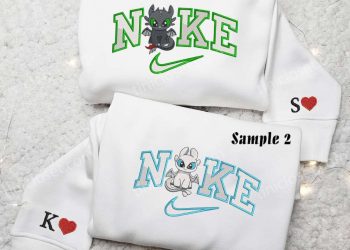 Toothless Movie Embroidered Shirt Sweatshirt Hoodie Toothless And Light Fury X Nike Couple Matching How To Train Your Dragon Custom Gift laughinks 1