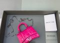 feature image Balenciaga Hourglass Mini Handbag With Chain In Dark Pink For Women Womens Bags 4.7In12cm gostylity 1 1