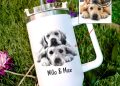 Dog Valentine Gifts Custom Pet Photo 40Oz Stanley Tumbler Dupe Personalized Sketch Christmas Gift For Dog Mom Cat Mom Upload Photo On 40 Oz Tumbler Cup laughinks 1