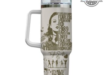 Taylor Swift Lover Stanley 40Oz Cup Dupe Taylors Version Album Cover Engraved Tumblers 1989 Eras Tour 2023 Travel Cups Swifties Gift laughinks 1