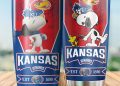 feature image Kansas Jayhawks Snoopy All Over Print 3D Tumbler Red Blue The Peanuts Woodstock Charlie Brown 20Oz 30Oz Cups Cartoon Gift hahathreads 1