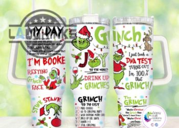 feature image 40 Oz. Grinch Montage Tumbler Stainless Steel 40Oz Stanley Tumbler Cup Dupe With Handle laughinks 1