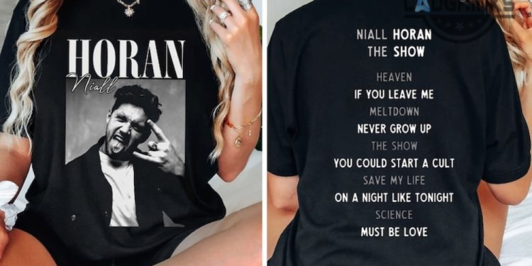 Niall Horan T Shirt Sweatshirt Hoodie Mens Womens The Show 2024 2 Sided Shirt Niall Horan Vintage Tee One Direction Concert Tour Fan Gift Never Grow Up laughinks 1