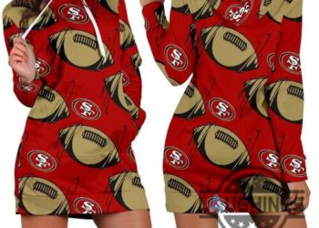 feature image San Francisco 49Ers Hoodie Dress Sweater Dress Sweatshirt Dress 3D All Over Print For Women Hoodie Sf 49Ers Football Hooded Dress Nfl Gift For Fans laughinks 1