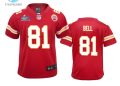 feature image Blake Bell 81 Kansas City Chiefs Super Bowl Lvii Game Jersey Youth Red stylepulseusa 1