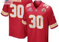 feature image Keaontay Ingram 30 Kansas City Chiefs 2024 Divisional Patch Game Men Jersey Red stylepulseusa 1