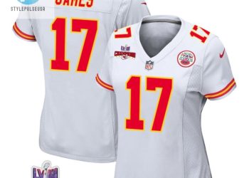 feature image Richie James 17 Kansas City Chiefs Super Bowl Lviii Champions 4 Stars Patch Game Women Jersey White stylepulseusa 1