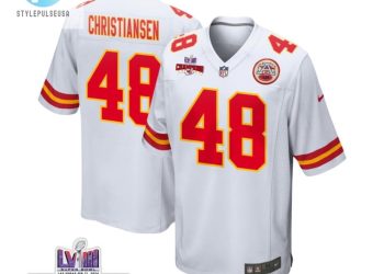 feature image Cole Christiansen 48 Kansas City Chiefs Super Bowl Lviii Champions 4 Stars Patch Game Youth Jersey White stylepulseusa 1