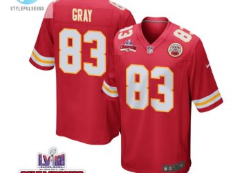 feature image Noah Gray 83 Kansas City Chiefs Super Bowl Lviii Champions 4 Stars Patch Game Youth Jersey Red stylepulseusa 1
