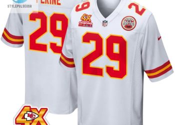 feature image Lamical Perine 29 Kansas City Chiefs Super Bowl Lviii Champions 4X Game Men Jersey White stylepulseusa 1