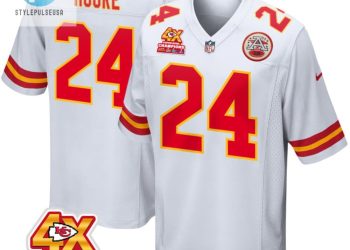 feature image Skyy Moore 24 Kansas City Chiefs Super Bowl Lviii Champions 4X Game Men Jersey White stylepulseusa 1
