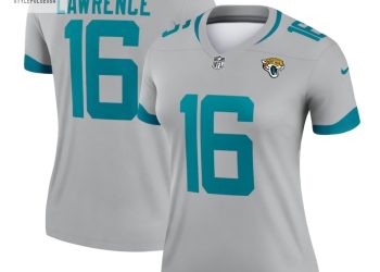 feature image Womens Jacksonville Jaguars Trevor Lawrence Nike Silver Inverted Legend Jersey stylepulseusa 1