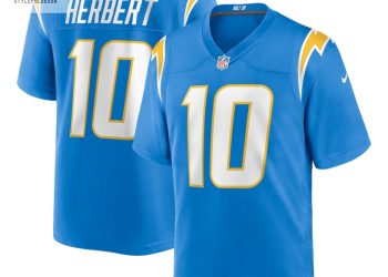 feature image Mens Los Angeles Chargers Justin Herbert Nike Powder Blue Player Game Jersey stylepulseusa 1