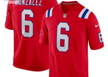 feature image Mens New England Patriots Christian Gonzalez Nike Red Alternate Team Game Jersey stylepulseusa 1