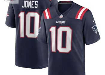 feature image Mens New England Patriots Mac Jones Nike Navy Game Jersey stylepulseusa 1