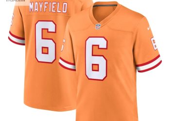 feature image Mens Tampa Bay Buccaneers Baker Mayfield Nike Orange Throwback Game Jersey stylepulseusa 1