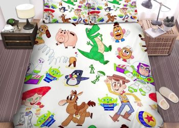 feature image Walt Disney Toy Story Characters In Colorful Doodle Pattern Bed Sheets Duvet Cover Bedding Sets elitetrendwear 1