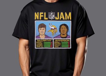 feature image Score Big Laughs Vikings Mccarthy Jefferson Nfl Jam Tee fashionwaveus 1