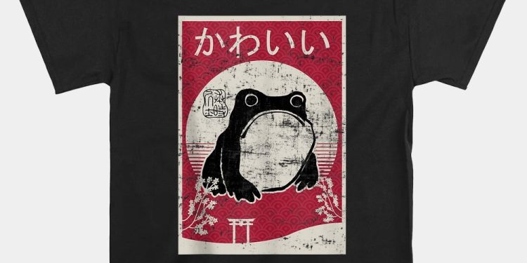 feature image Grumpy Frog Vintage Ukiyoe Tshirt Retro Japanese Humor hunghuken 1