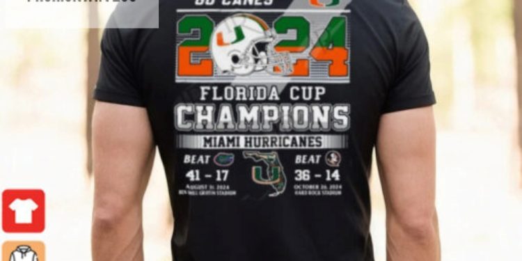 feature image 2024 Florida Cup Champions Miami Hurricanes T Shirt fashionwaveus 1